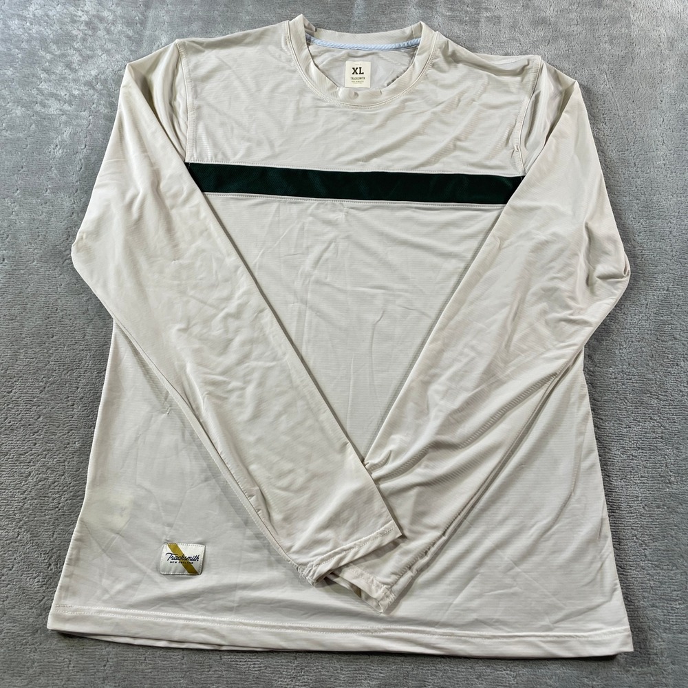 Tracksmith Session Shirt Mens XL Cream Long Sleeve Light Outdoor Running